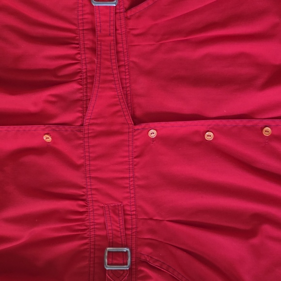 Vintage Minna Lee N.R.1 Long Sleeve Belted Red Shirt Dress With Pockets Size L - Picture 10 of 10